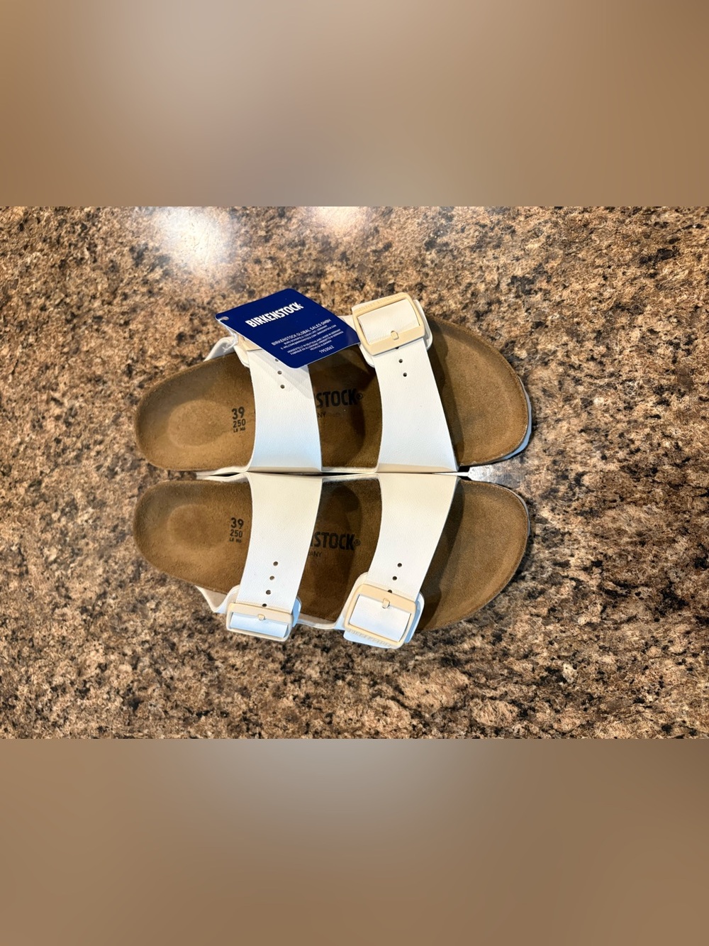 Birkenstock White Arizona Two-Strap Sandals